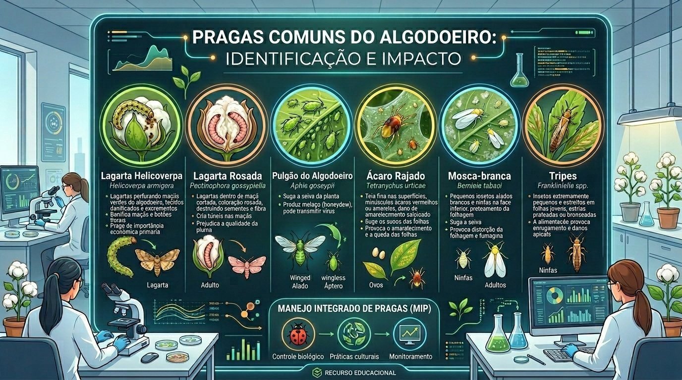 Pragas do Algodão: Guia Completo de Identificação e Manejo Integrado